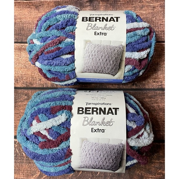 Bernat Other - Bernat Blanket Speckled Moonrise Yarn Lot of 2 10.5 oz/97 yds Weight 7 Jumbo New